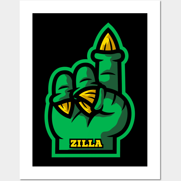 Kaiju Foam Finger 1 Wall Art by krisren28